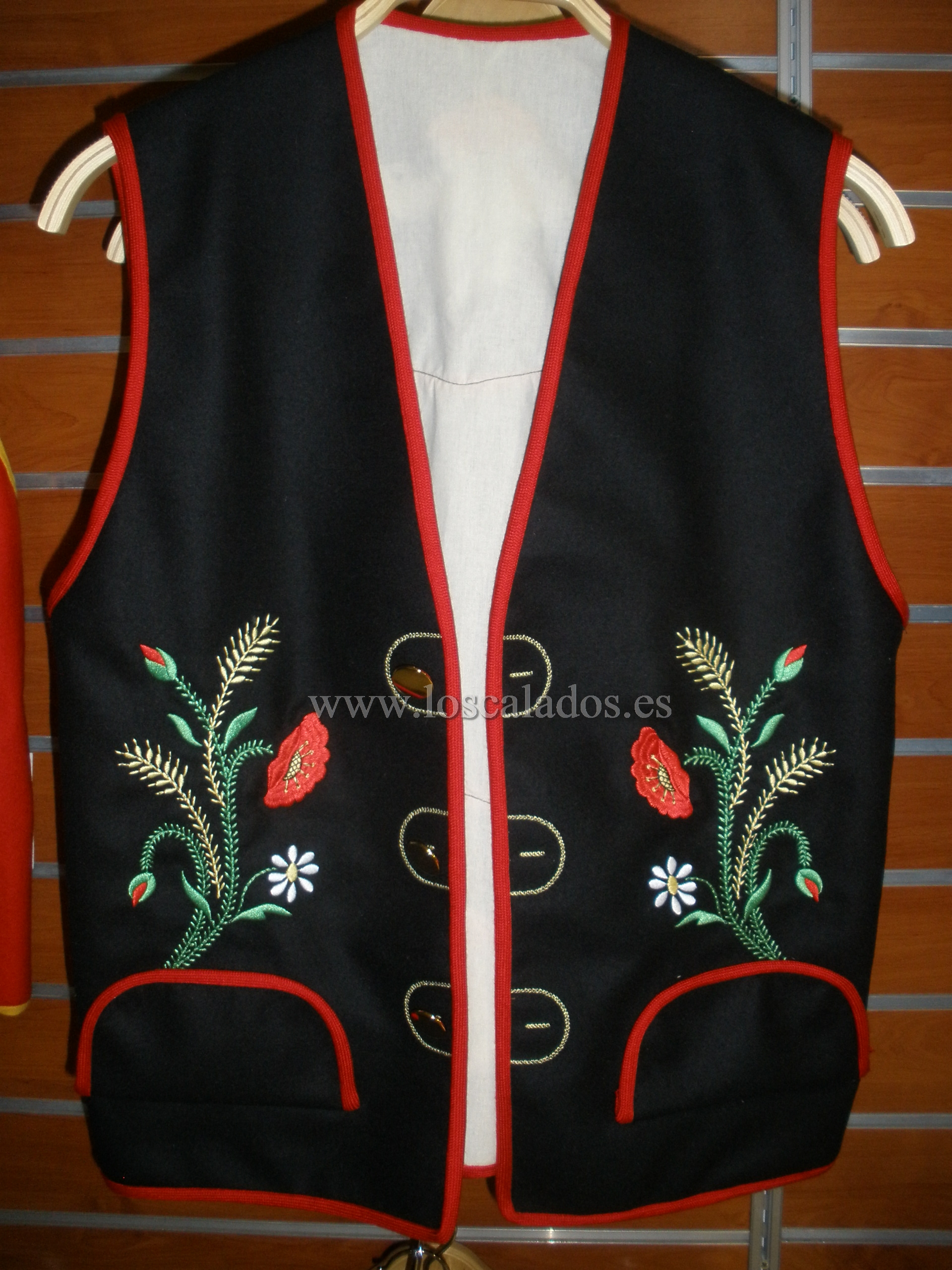 Moda Vestidos tradicionales Chalecos folclóricos Isola Chaleco folcl\u00f3rico negro-azul estilo cl\u00e1sico 